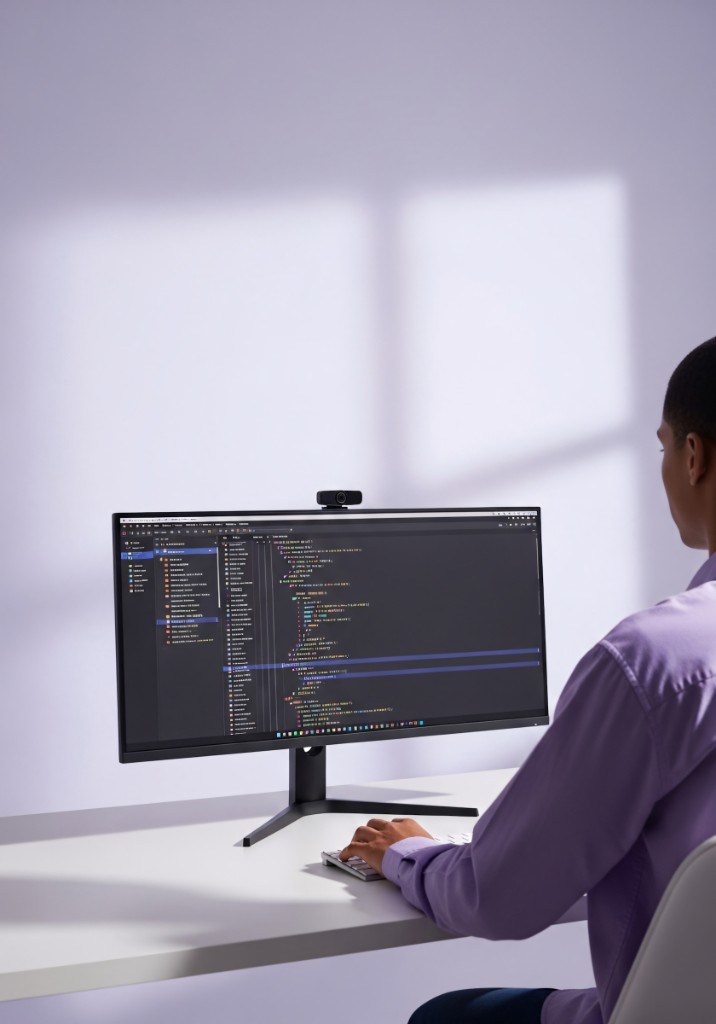 Developer writing code during a client go-live