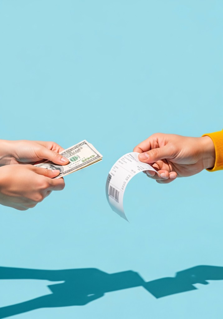 Cash and receipt exchange representing payroll payments