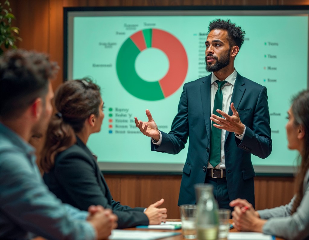 Operating partner presenting portfolio performance data