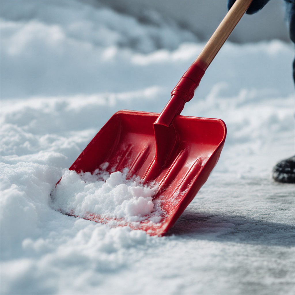 Snow removal crew clearing a driveway